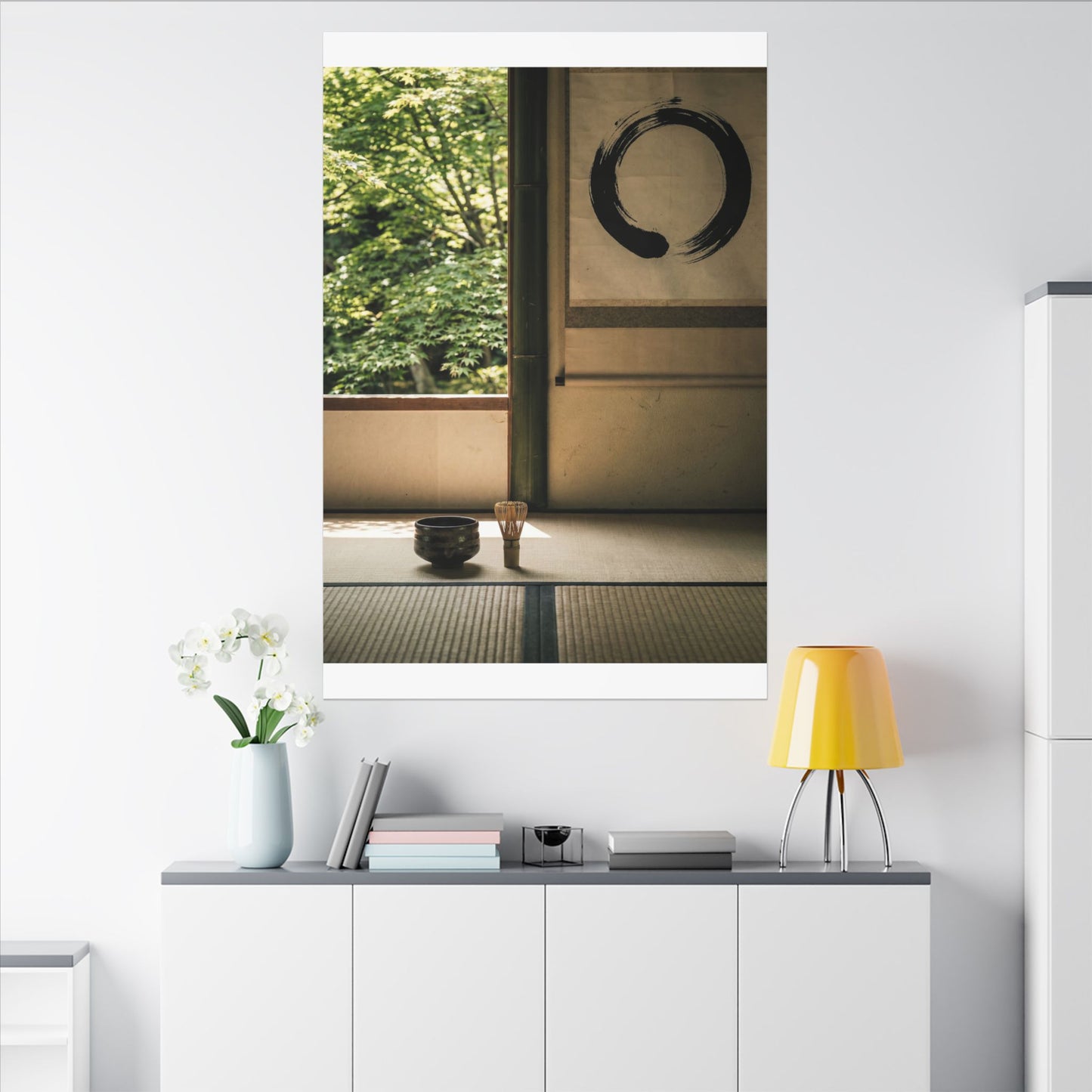 Tea Ceremony Enso Canvas Art | Serene Zen Art