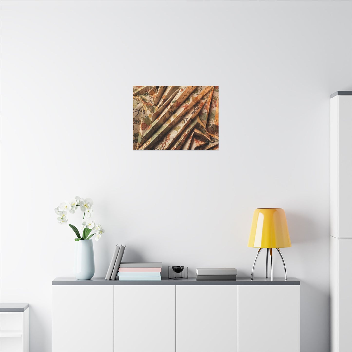 Paper Fold Autumn Canvas Art | Japandi Earthy Design