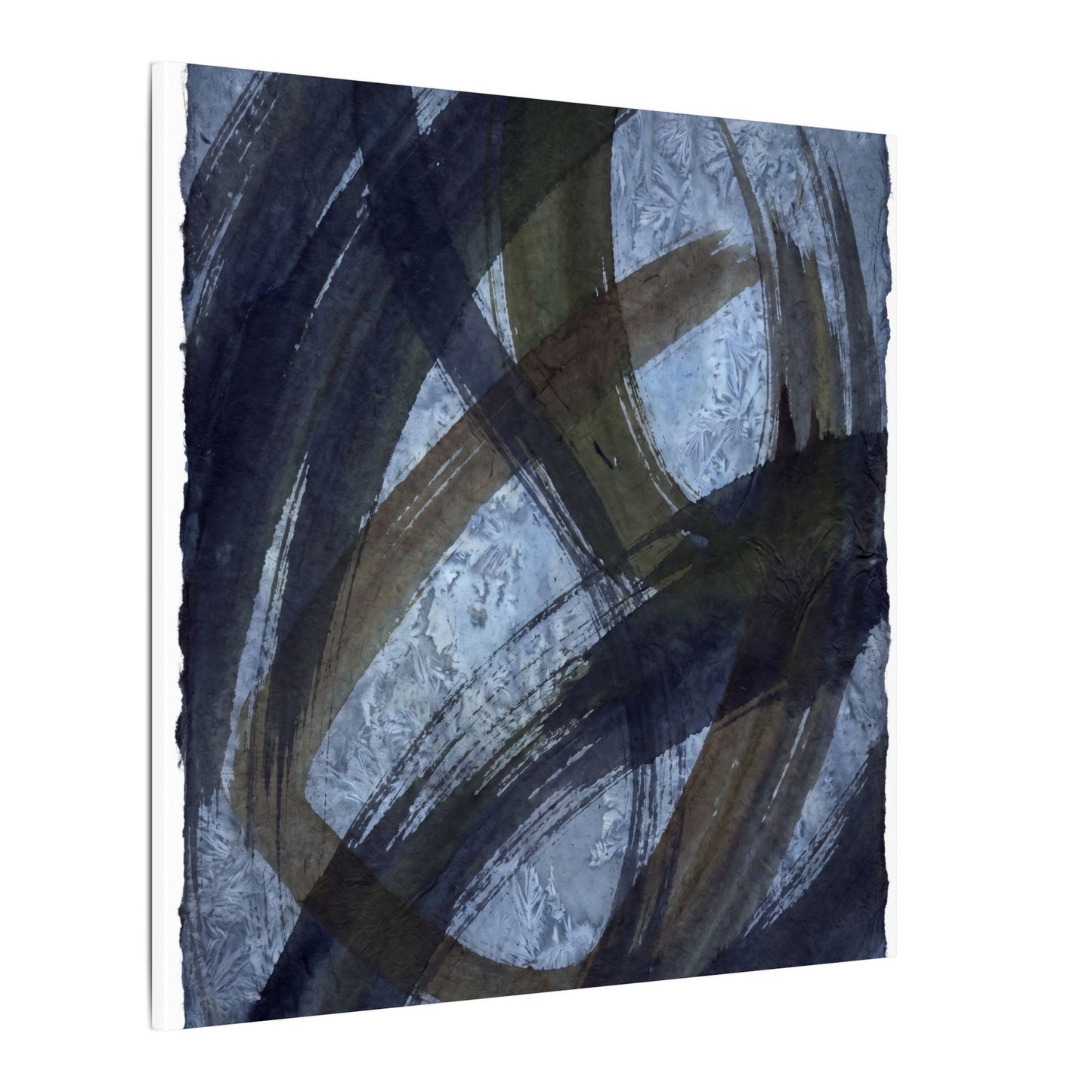 Ink Brushstroke Canvas Art | Winter Dark Japandi Shadow Zen Art