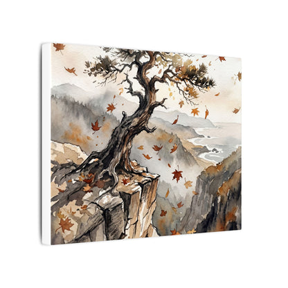 Autumn Pine Tree Watercolor Canvas Art | Warm Decor