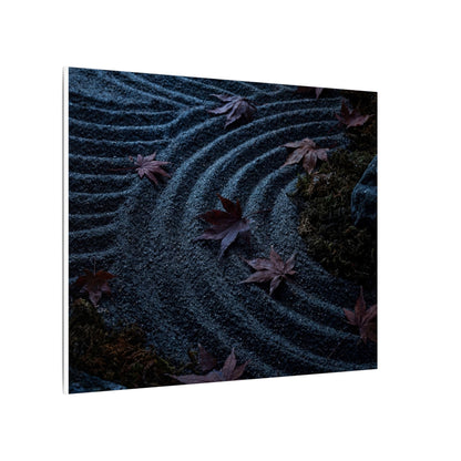 Rock Garden Canvas Art | Autumn Dark Japandi Dark Texture Art