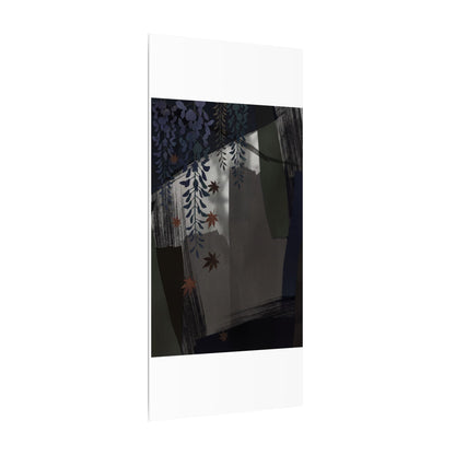Wisteria Autumn Canvas Art | Dark Japandi Moody Design