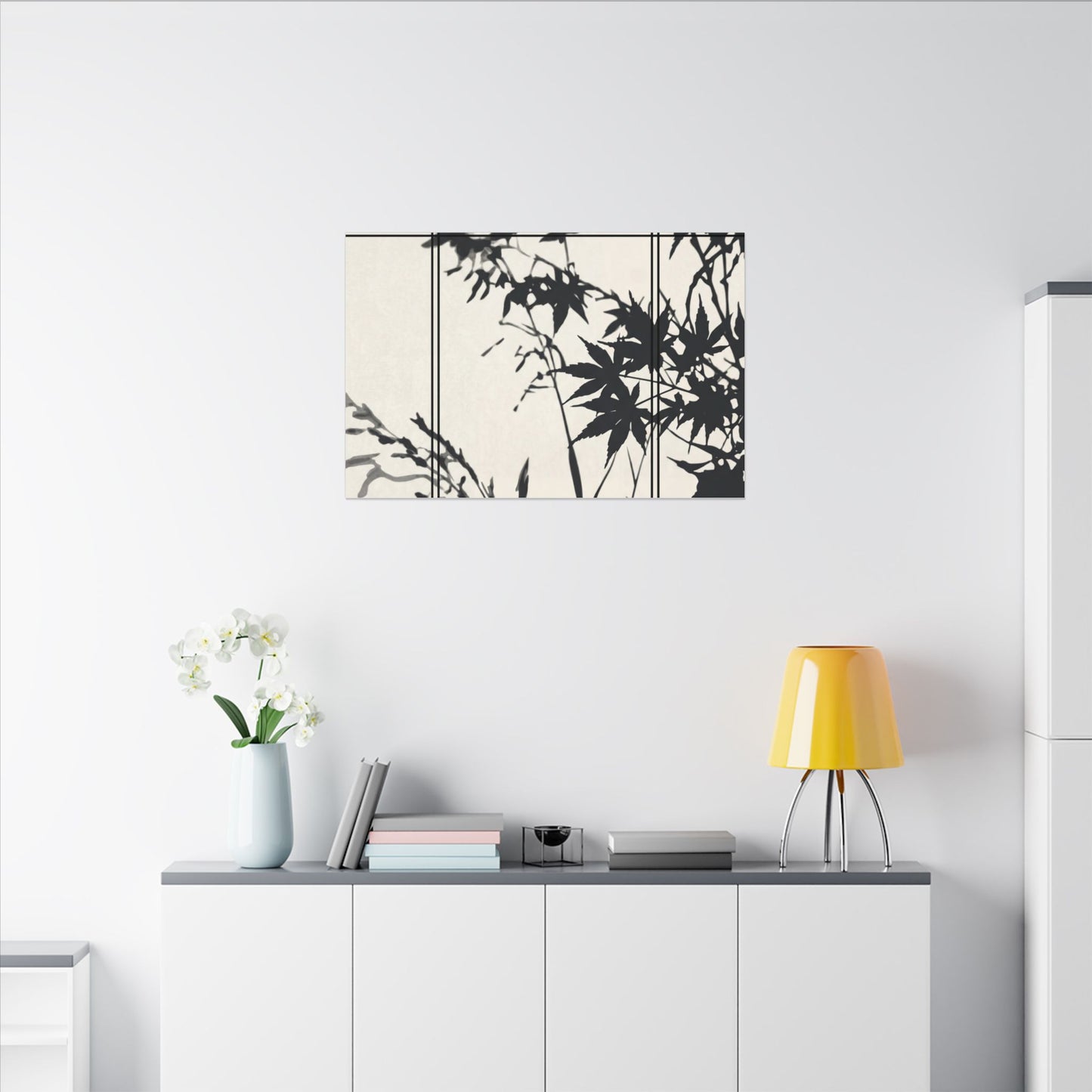 Shoji Screen Canvas Art | Summer Japandi Minimal Line Art