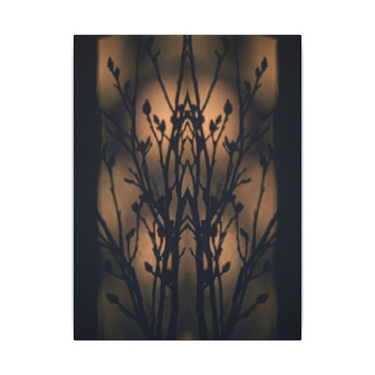 Dark Japandi Shadow Play in Golden Hour | Shadow Zen Canvas Art