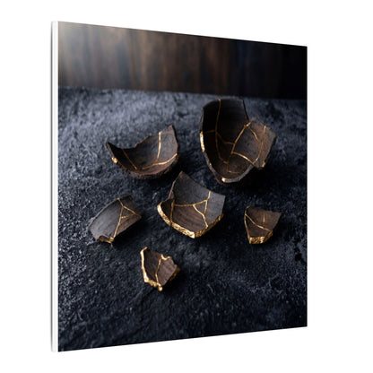 Winter Broken Pottery Shadow Zen Canvas Art | Bold Decor