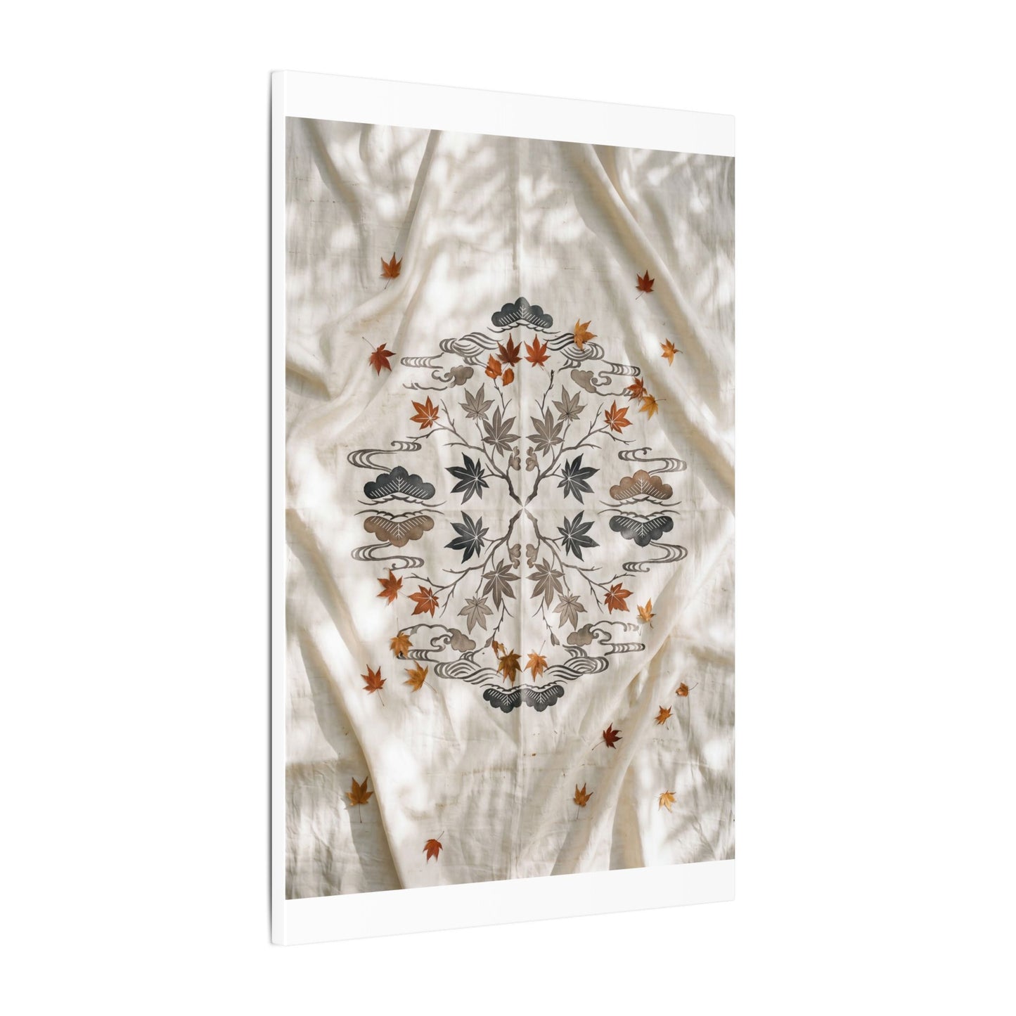 Elegant Silk Drape Canvas Art - Japanese Pattern Japandi