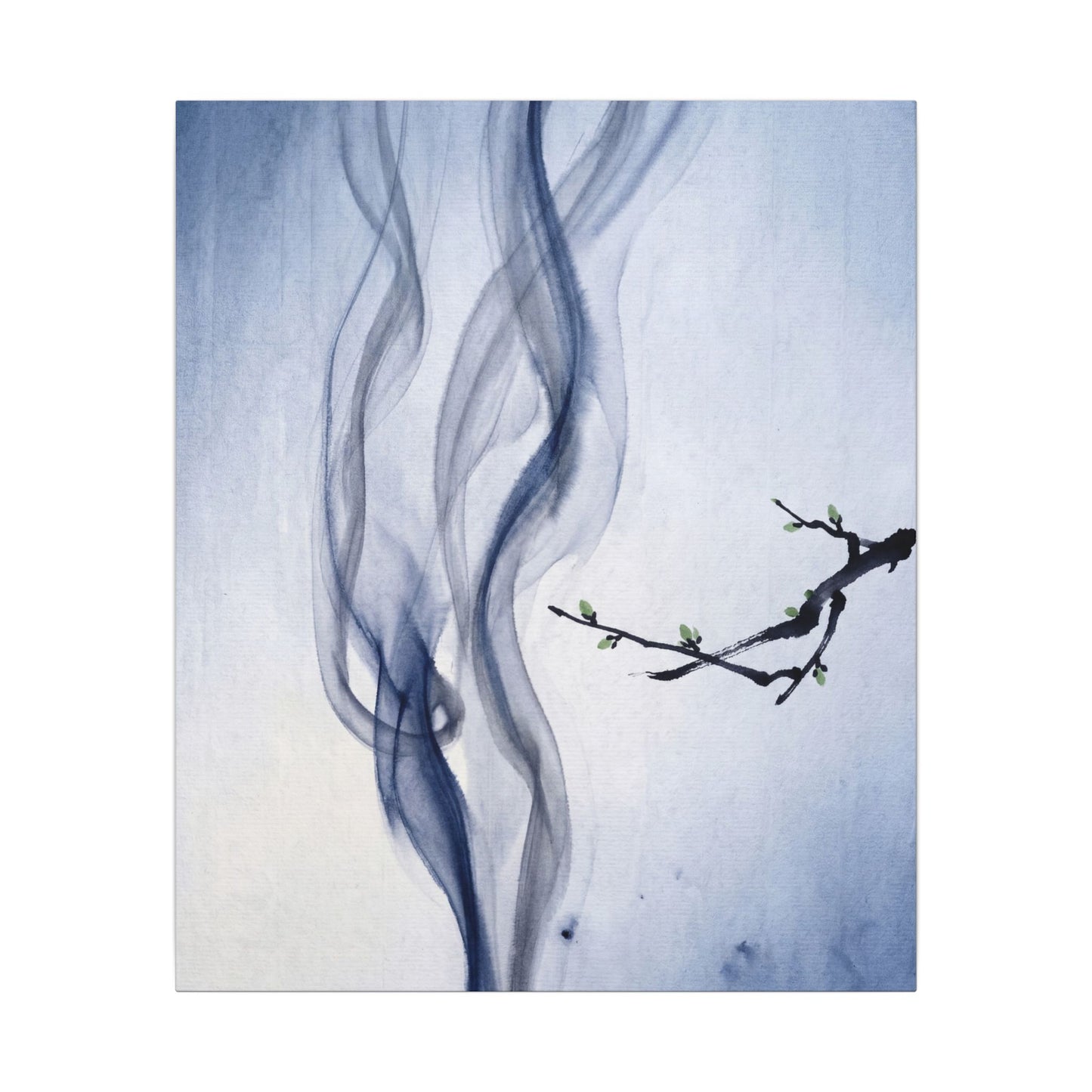 Incense Smoke Spring Canvas Art | Zen Tranquil Design