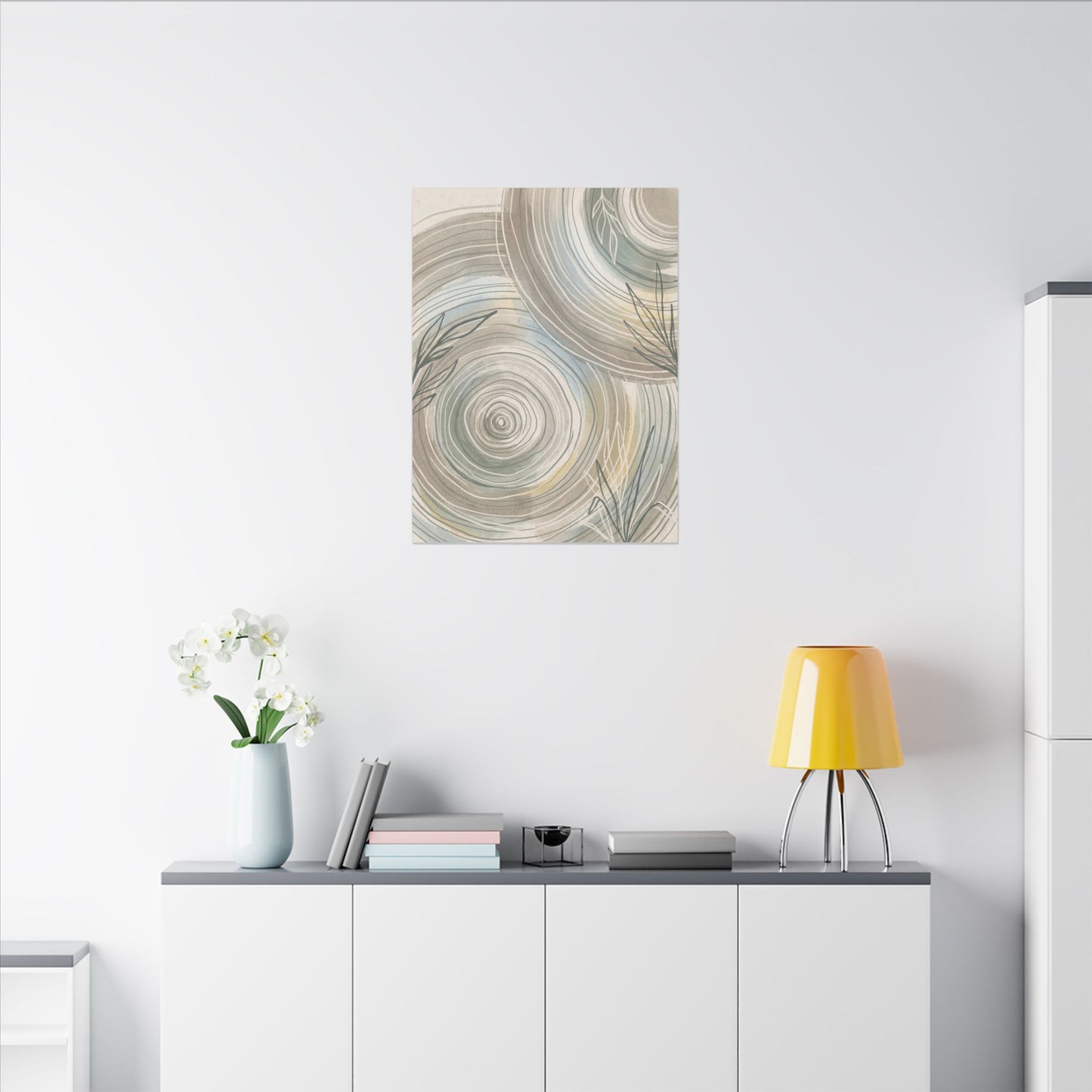 Kanso Water Ripple Canvas Art - Japandi Minimal Line