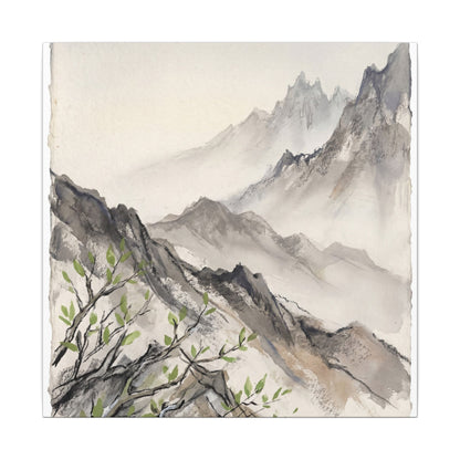 Spring Mountain Mist Texture Canvas Art | Warm Decor