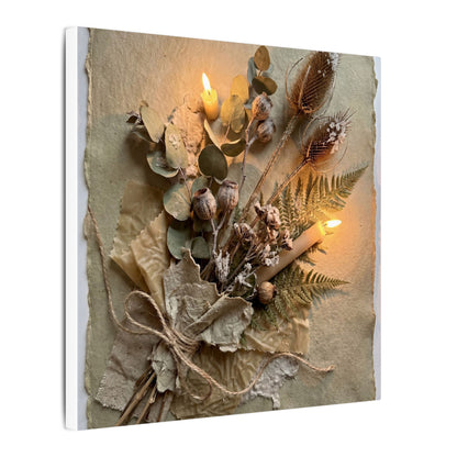 Dried Flowers Texture Canvas Art | Warm Japandi Art
