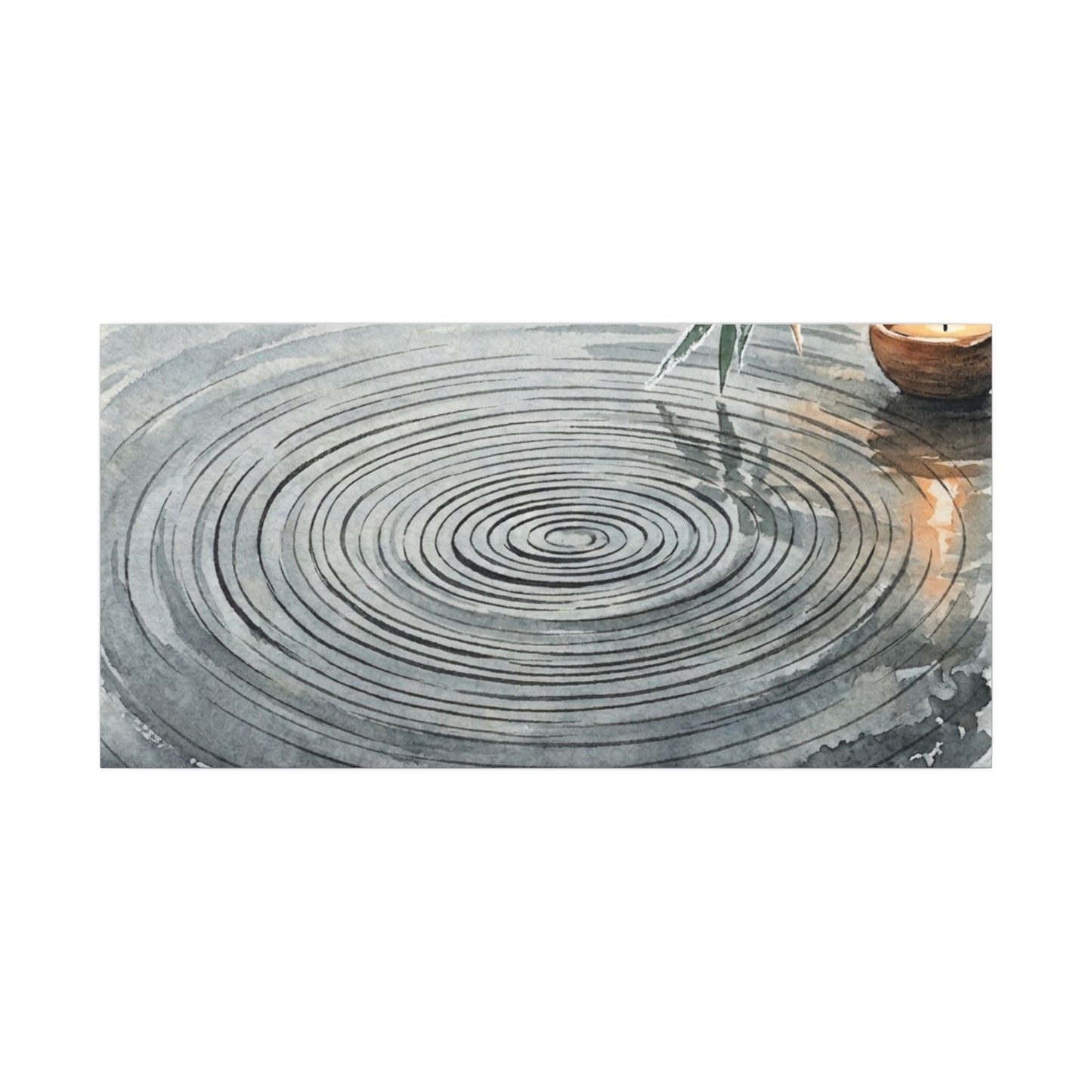 Water Ripple Sumi E Canvas Art | Calm Zen Art