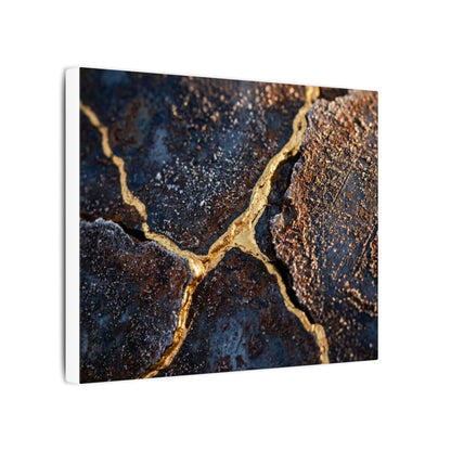 Winter Rust Patina Gold Vein Canvas Art | Resilient Decor