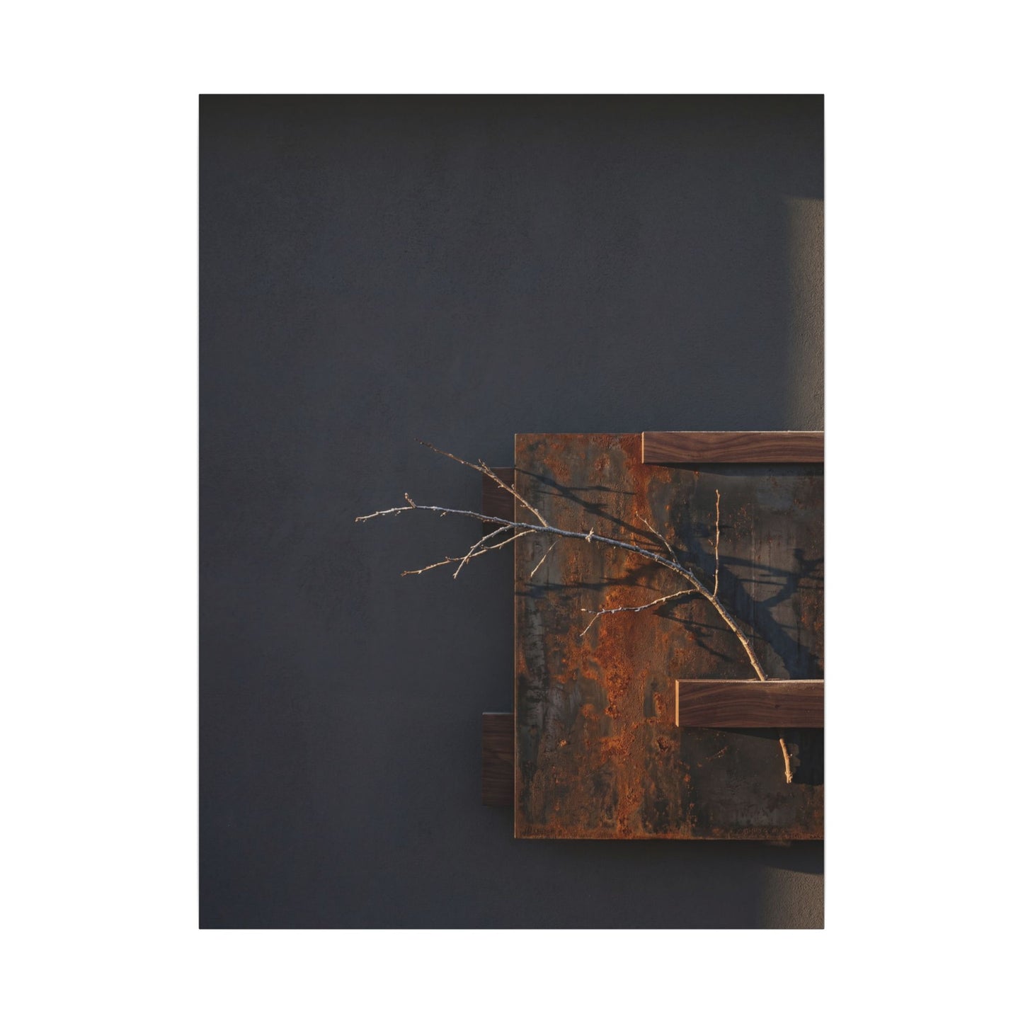 Ma Rust Patina Canvas Art - Dark Japandi Dark Texture