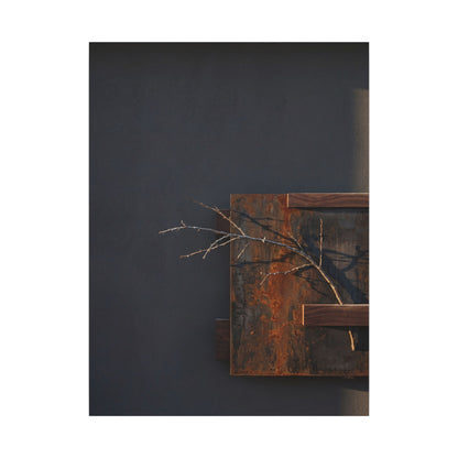 Ma Rust Patina Canvas Art - Dark Japandi Dark Texture