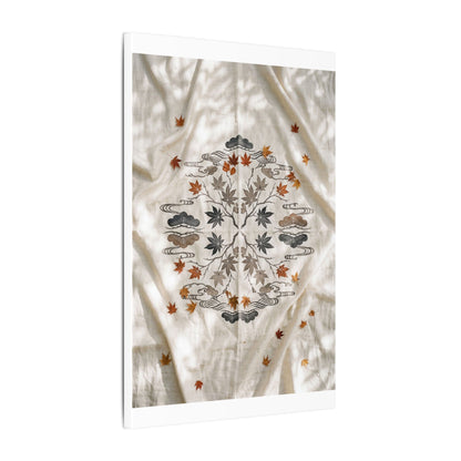 Elegant Silk Drape Canvas Art - Japanese Pattern Japandi