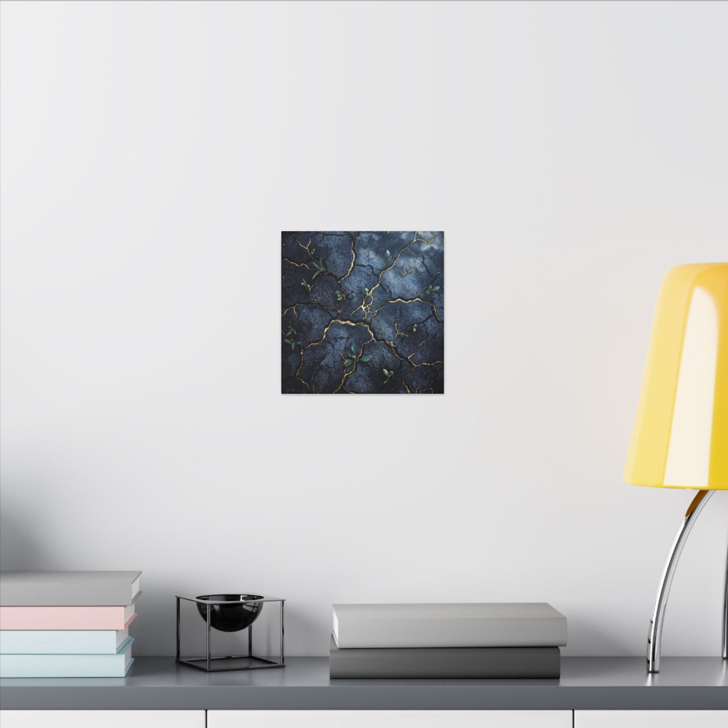 Cracked Earth Spring Canvas Art | Kintsugi Healing Design