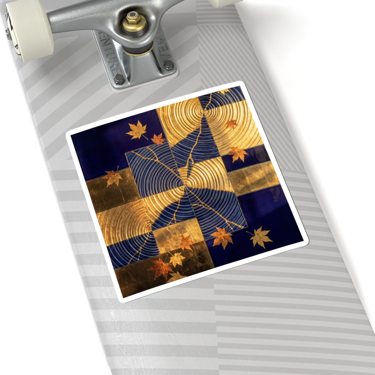 Water Ripple Autumn Sticker | Kintsugi Beautiful Design Art Print