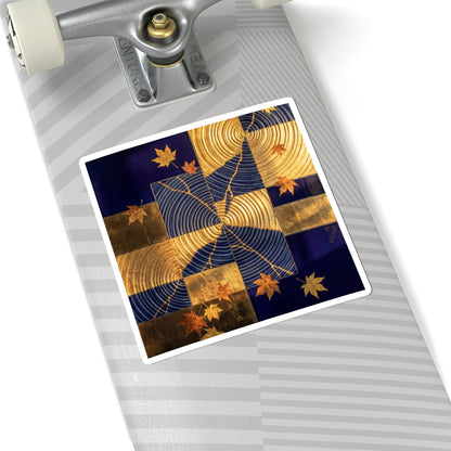 Water Ripple Autumn Sticker | Kintsugi Beautiful Design Art Print