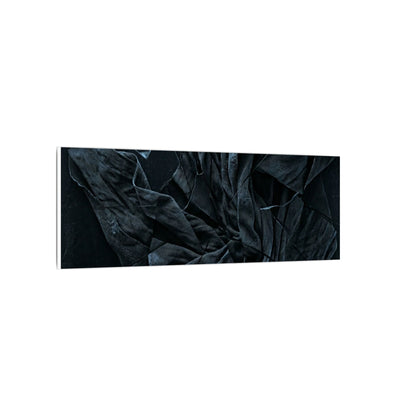 Dark Japandi Silk Drape in Moonlight | Moody Minimal Canvas Art