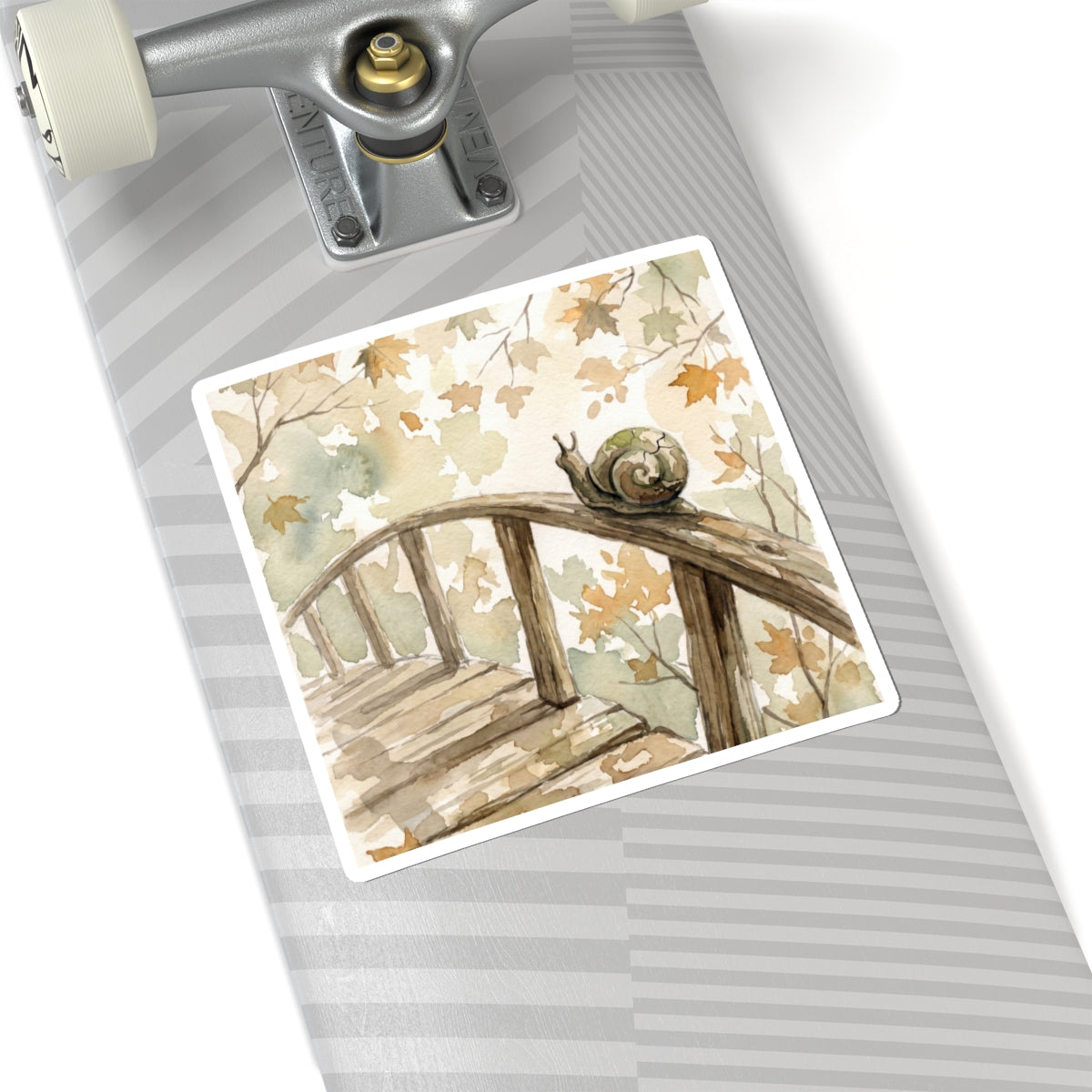 Wooden Bridge Autumn Sticker | Japandi Earthy Design
