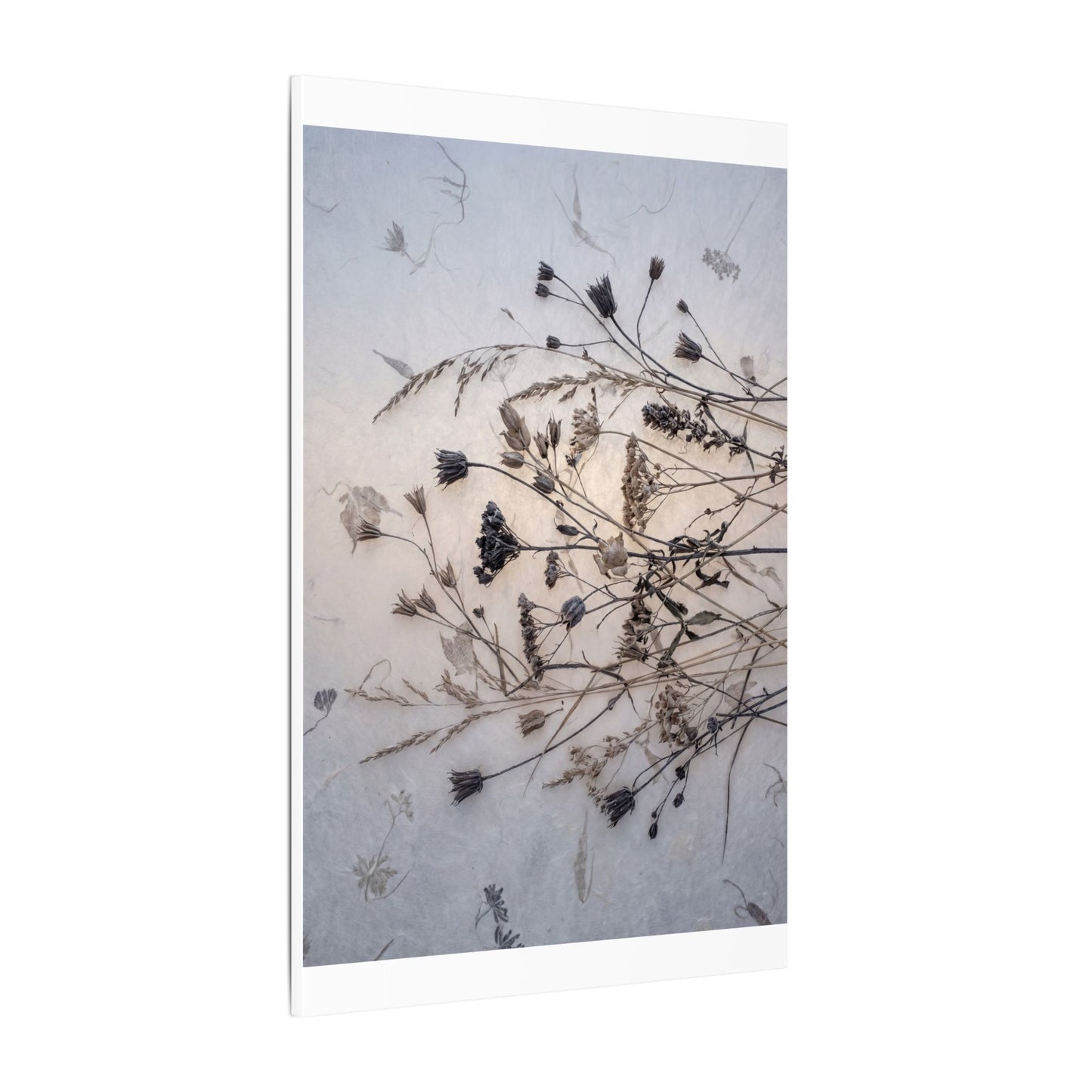 Elegant Dried Flowers Canvas Art - Japanese Pattern Japandi