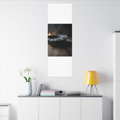 Ceramic Bowl Canvas Art | Winter Dark Japandi Shadow Zen Art