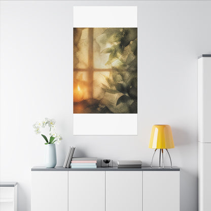 Cozy Shoji Screen Canvas Art - Watercolor Japandi