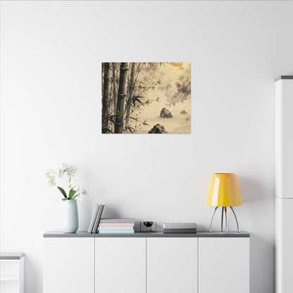 Peaceful Bamboo Grove Canvas Art - Karesansui Zen