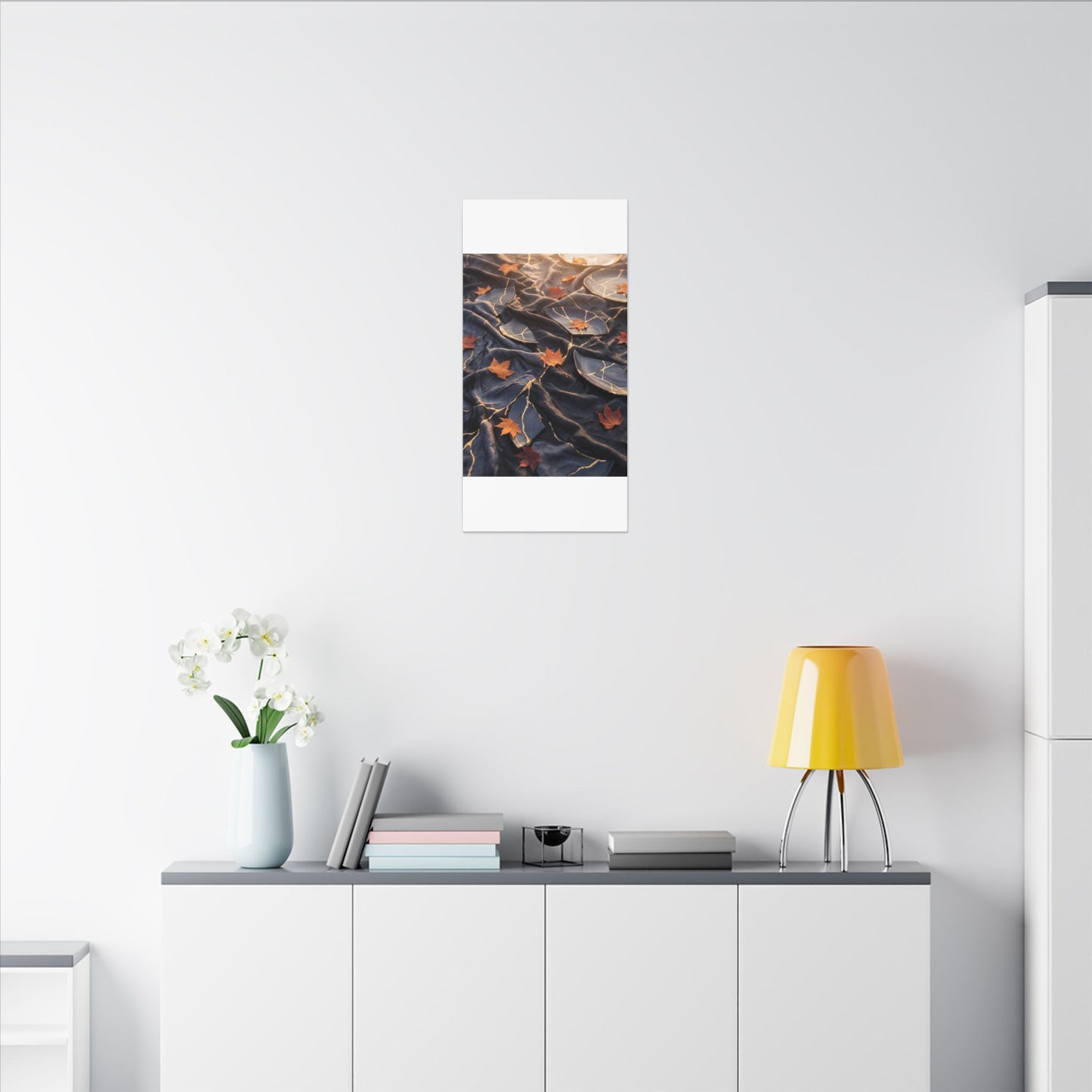 Golden Hour Silk Drape Canvas Art - Kintsugi Shibui