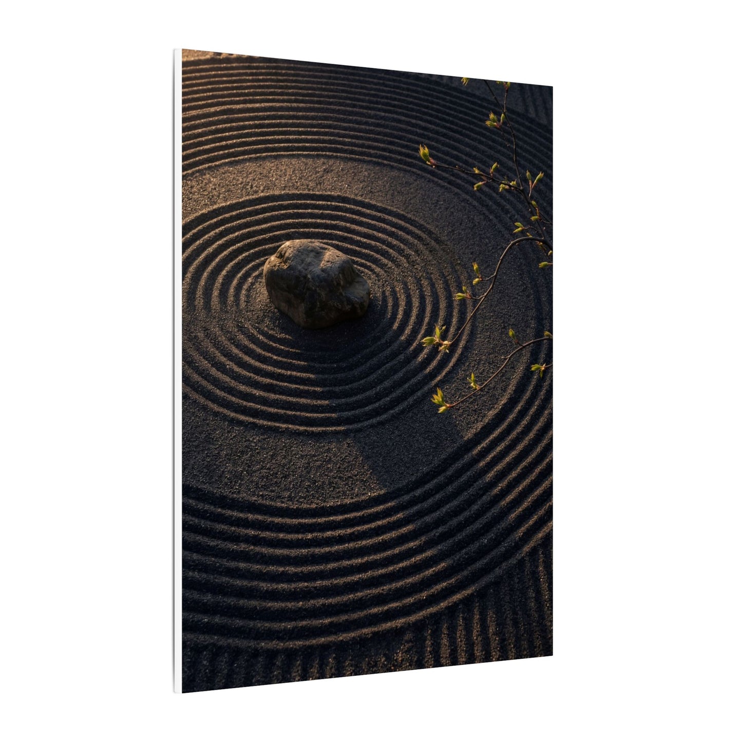 Rock Garden Shadow Zen Canvas Art | Bold Dark Japandi Art