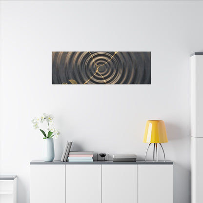 Kanso Water Ripple Canvas Art - Kintsugi Gold Vein