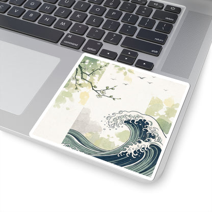 Spring Ocean Wave Ukiyo E Inspired Sticker | Calm Decor