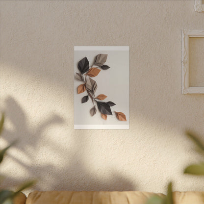 Paper Fold Autumn Canvas Art | Japandi Earthy Design