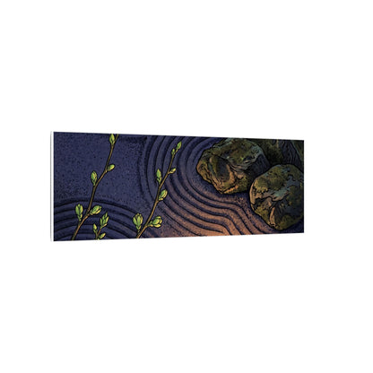 Mono No Aware Rock Garden Canvas Art - Zen Ukiyo E Inspired