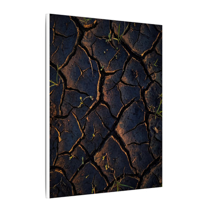 Cracked Earth Moody Minimal Canvas Art | Luxurious Dark Japandi Art