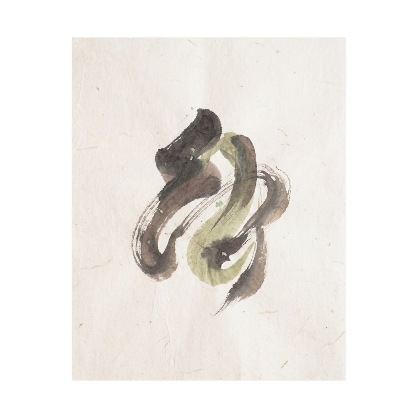 Cozy Ink Brushstroke Wall Art Print - Japanese Pattern Japandi