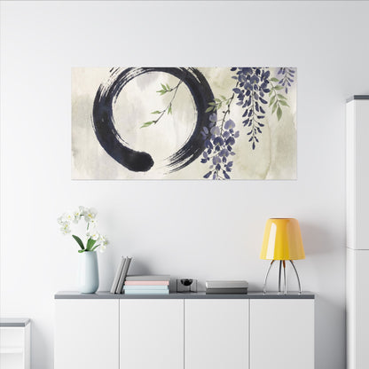 Wisteria Enso Canvas Art | Serene Zen Art