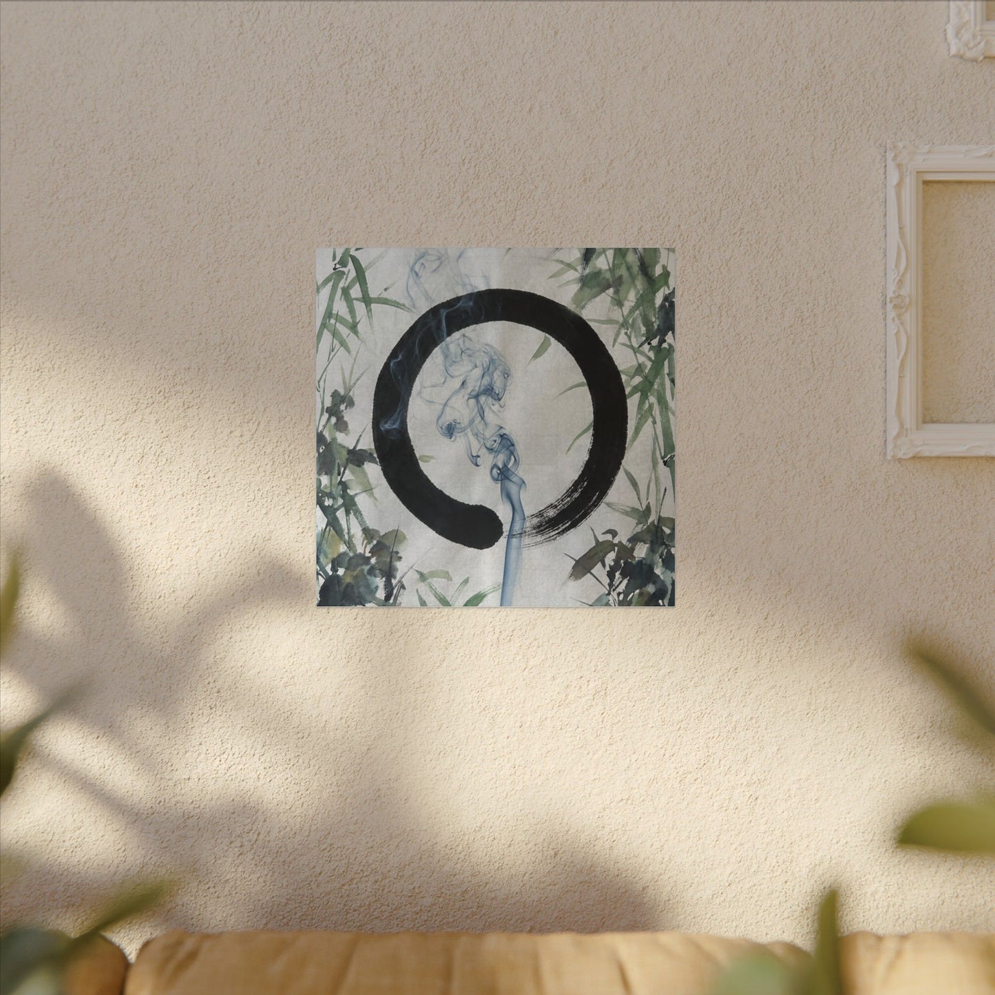 Zen Incense Smoke in Moonlight | Enso Canvas Art