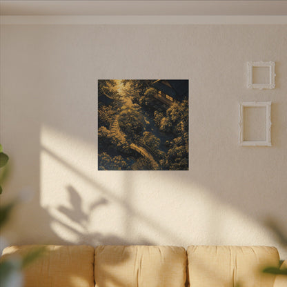 Contemplative Moonlit Garden Canvas Art - Ukiyo E Inspired Zen