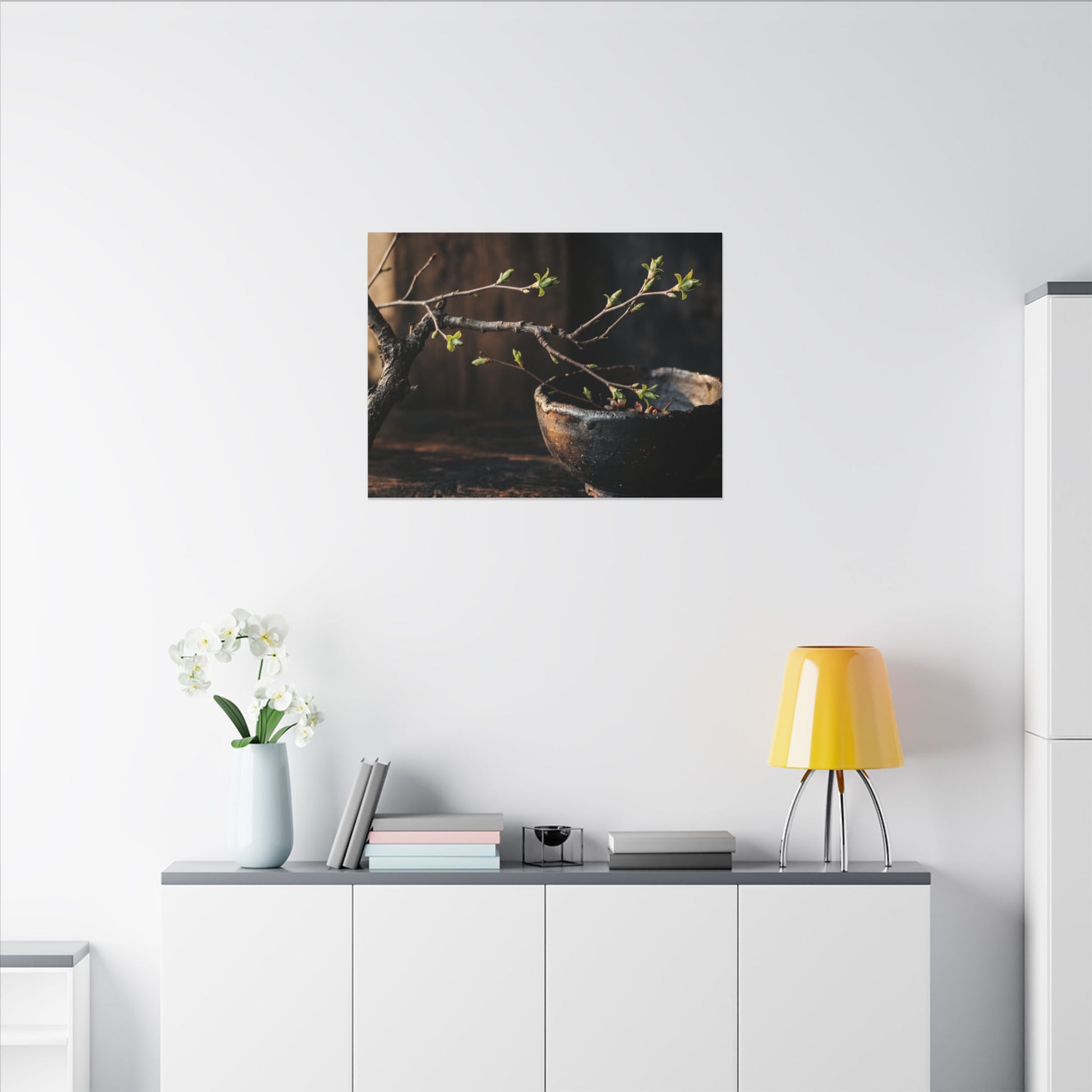 Spring Ceramic Bowl Moody Minimal Canvas Art | Atmospheric Decor Art Print