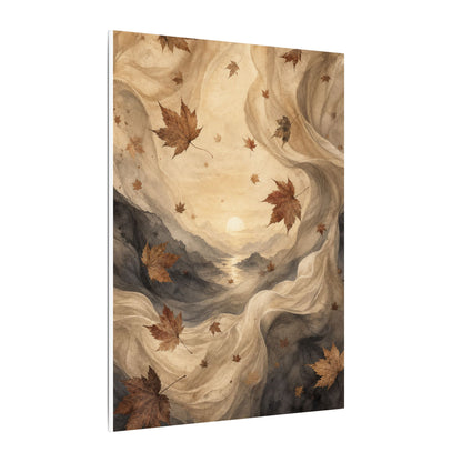 Autumn Silk Drape Watercolor Canvas Art | Earthy Decor