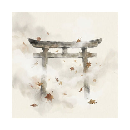 Calm Torii Gate Wall Art Print - Sumi E Zen