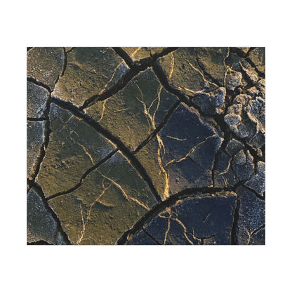 Winter Cracked Earth Moody Minimal Canvas Art | Atmospheric Decor
