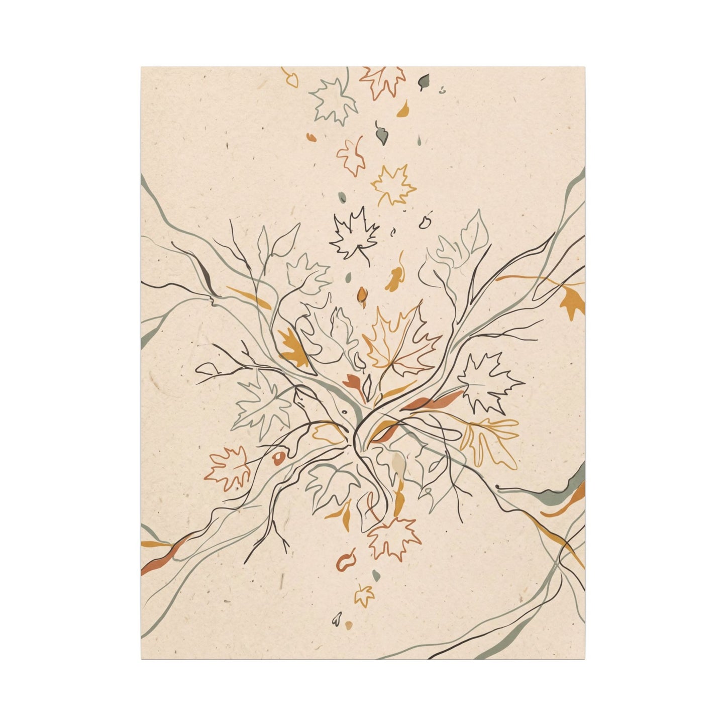 Warm Shadow Play Canvas Art - Minimal Line Japandi