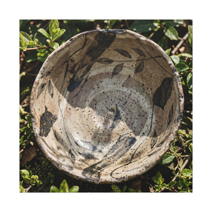 Elegant Ceramic Bowl Canvas Art - Japanese Pattern Japandi