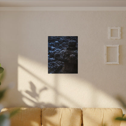 Moody Stone Lantern Canvas Art - Shadow Zen Dark Japandi