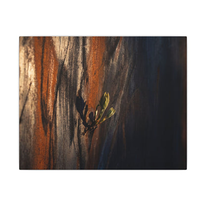 Rust Patina Charcoal Ink Canvas Art | Moody Dark Japandi Art