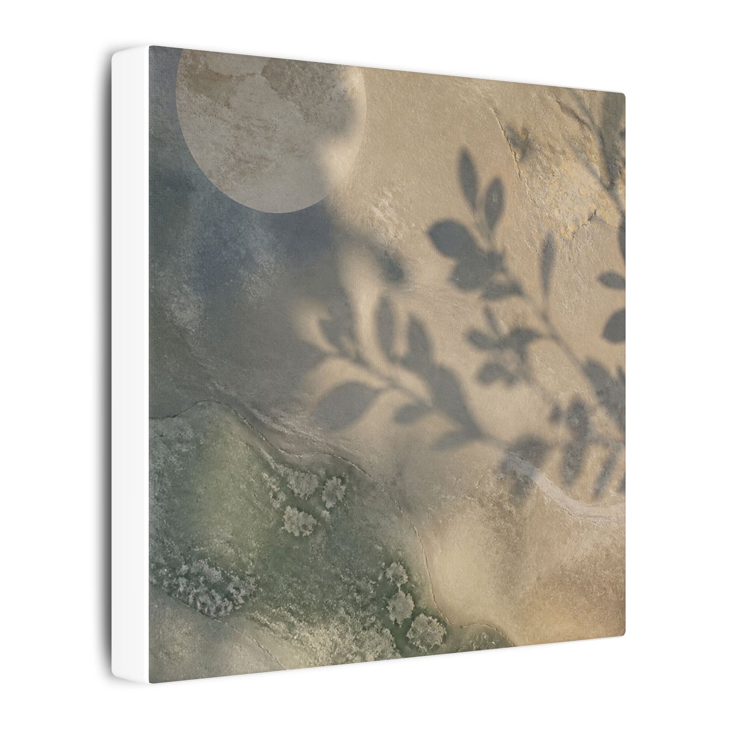Japandi Shadow Play in Moonlight | Texture Canvas Art