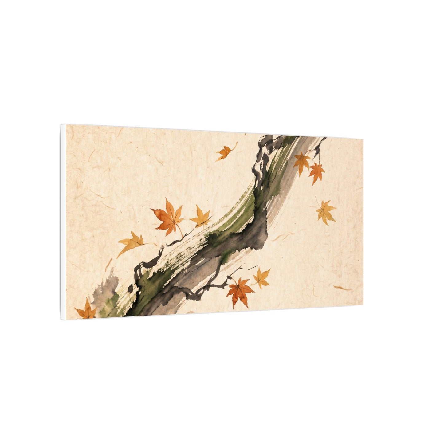 Ink Brushstroke Autumn Canvas Art | Zen Calm Design
