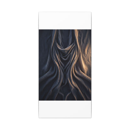 Moody Silk Drape Canvas Art - Shadow Zen Dark Japandi